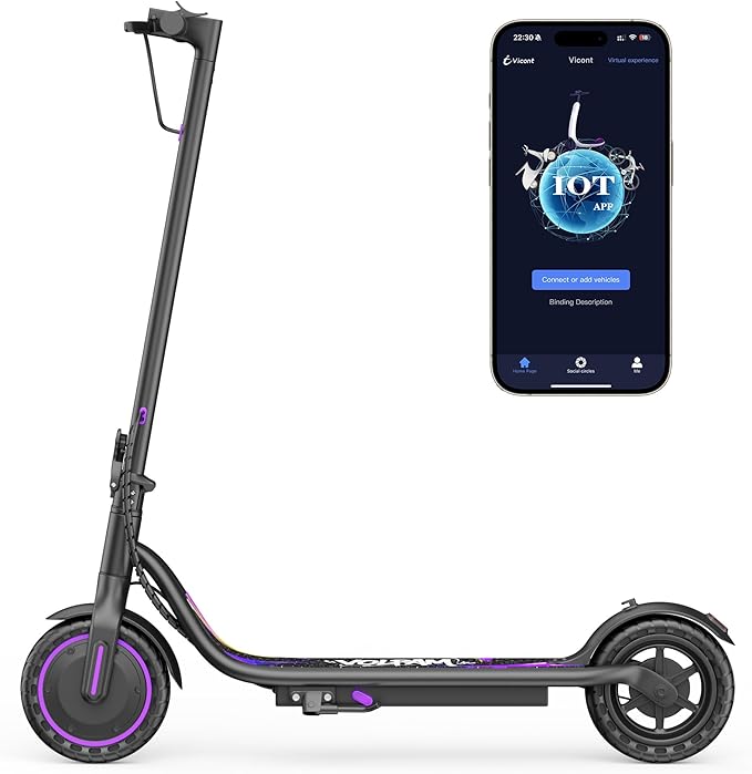 VOLPAM Electric Scooter, 350W/500W Powerful Motor, 8.5"/10" Solid Tires, 19/21Mph, 28/23/21/16 Miles Max Range, Dual Braking