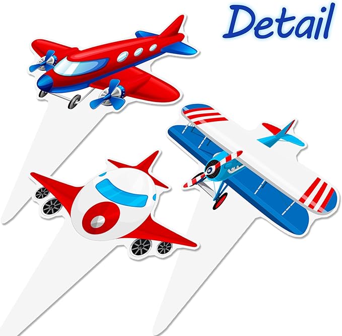 Airplane Cupcake Toppers Airplane Birthday Party Decorations 48PCS Plane Cupcake Picks Aircraft Helicopter Cake Decor for Aviation Theme Pilot Baby Shower Birthday Party Supplies