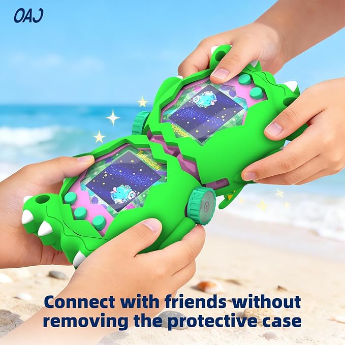 OAJ Silicone case for Tamagotchi Paradise Interactive Toy Digital Pet with Lanyard , Cute Dinosaur Cover Compatible with Tamagotchi Paradise Electronic Pet.