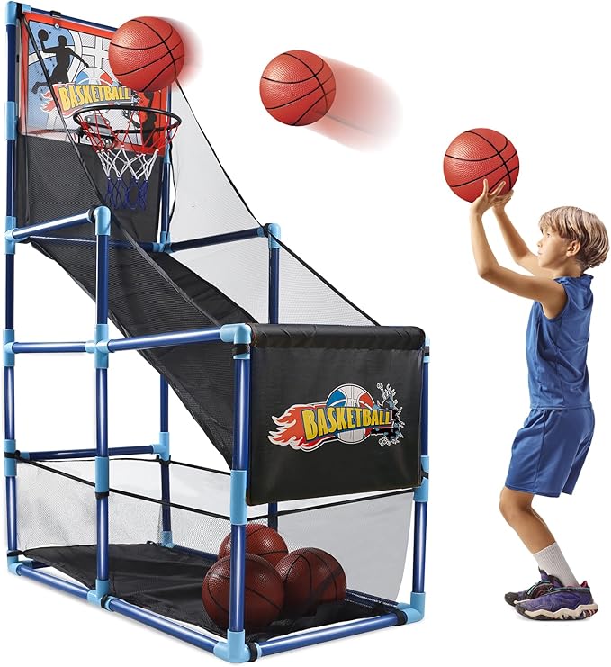 OCHIDO Arcade Basketball Game Set with 4 Ball,for Kids 3 4 5 6 7 8 9 10 +Years Old Boys,Kids Indoor/Outdoor Sport Play,Ideal Gift Age 3-5,6-8,8-10