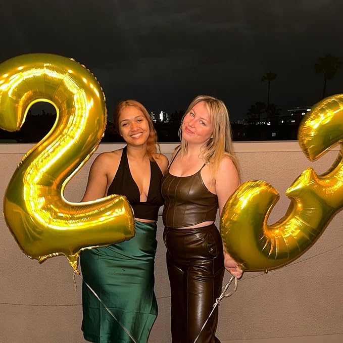 40 Inch Gold Balloon Number 23 Balloon,Jumbo Mylar Foil Helium Balloon for 23 Birthday Digital Balloons for Birthday Party,Wedding Anniversary Party Decorations