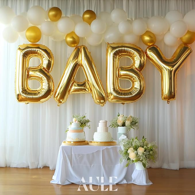 AULE 40 Inch Big Letter Balloon Gold L Large Foil Helium Alphabet Balloons A-Z for Birthday Anniversary Graduation New Year Party Decoration Supplies
