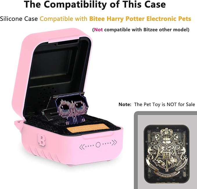 Silicone Case for Bitzee Harry Potter Interactive Digital Pet, Protective Cover for Harry Potter Bitzee Virtual Electronic Pets Accessories (Pink Case)