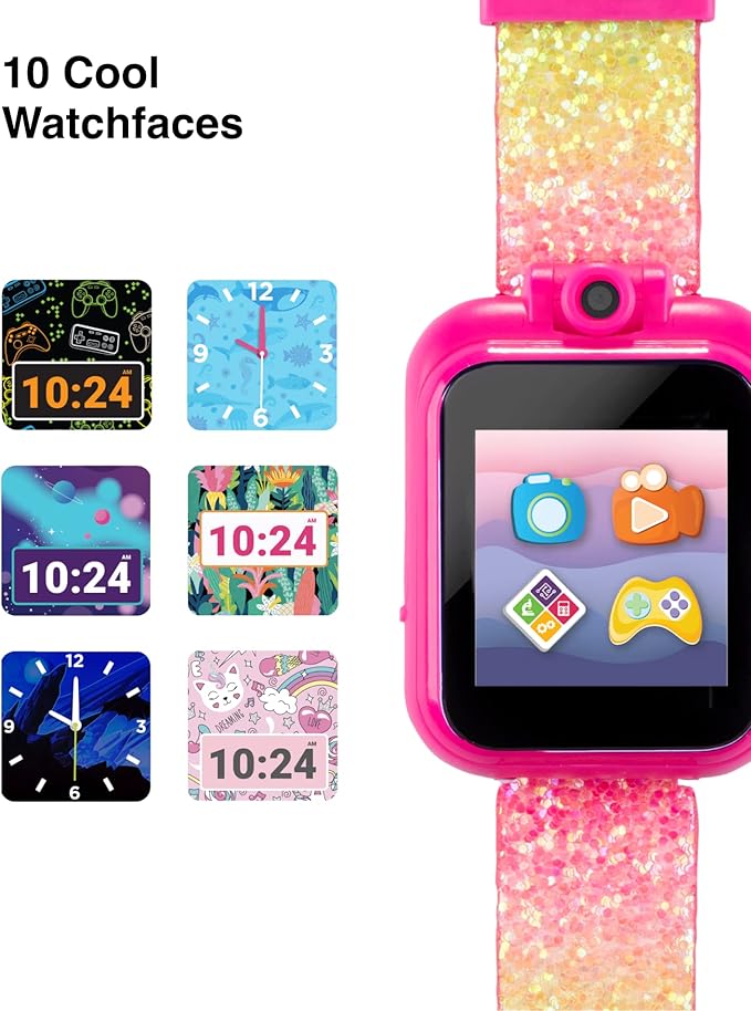 Playzoom Kids Smartwatch & Earbuds Set - Video Camera Selfies STEM Learning Educational Fun Games, MP3 Music Player Audio Books Touch Screen Sports Digital Watch Fun Gift for Kids Toddlers Boys Girls