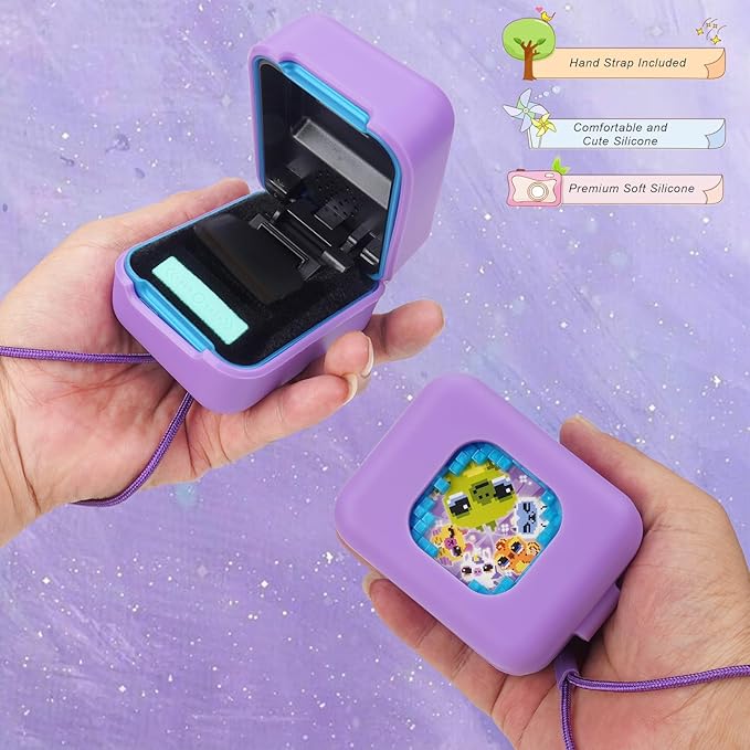 YouKnow Silicone Case for Bitzee Magicals Interactive Toy Digital Pet and Case, Protective Skin Sleeve for Bitzee Virtual Electronic Pets Accessories (Case Only) (Purple)