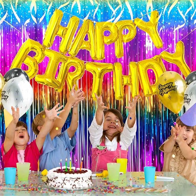 3 Pack Rainbow Backdrop Party Decorations Tinsel Curtain Party Backdrop Foil Fringe Birthday Decorations Photo Booth Streamer Rainbow Theme Bachelorette Graduation Party Decorations