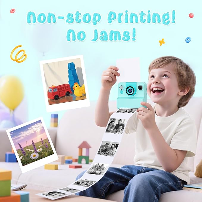 Kids Camera Instant Print :Flip-Up Camera Gift for Girls Ages 3-16 (for Christmas Or Birthday),1080P Hd Children Digital Video Instant Print Cameras with 3 Rolls Paper & 32Gb-Green