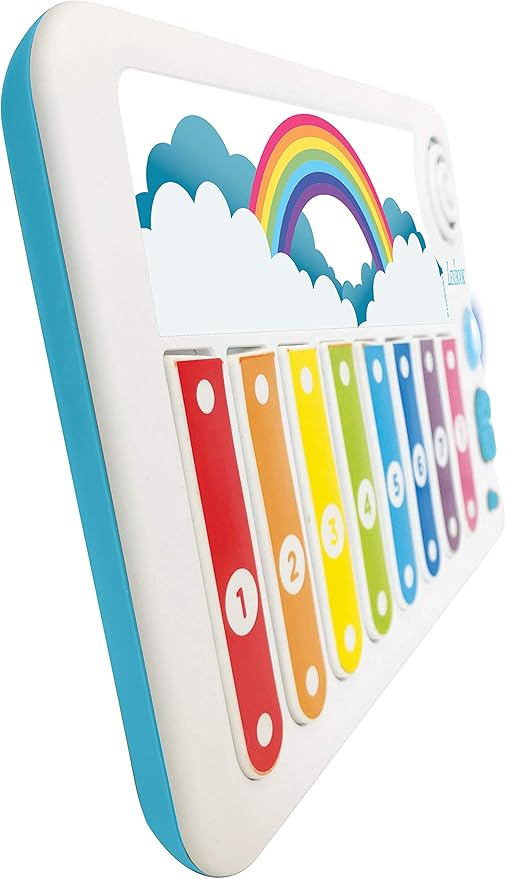 Lexibook Xylofun Electronic and Educational Xylophone for Children, Musical Toy Game, 8 Keys, Light Guiding, 2 mallets Included, White/Blue, K340