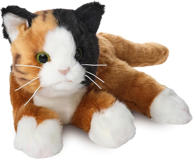 Bearington Callie Stuffed Cat Animal - 15" Realistic Calico Cat Plushies - Kitty Stuffed Animal with Soft Fur and Lifelike Details - Adorable, Cuddly Kitten Plush Gift for Kids and Toddlers