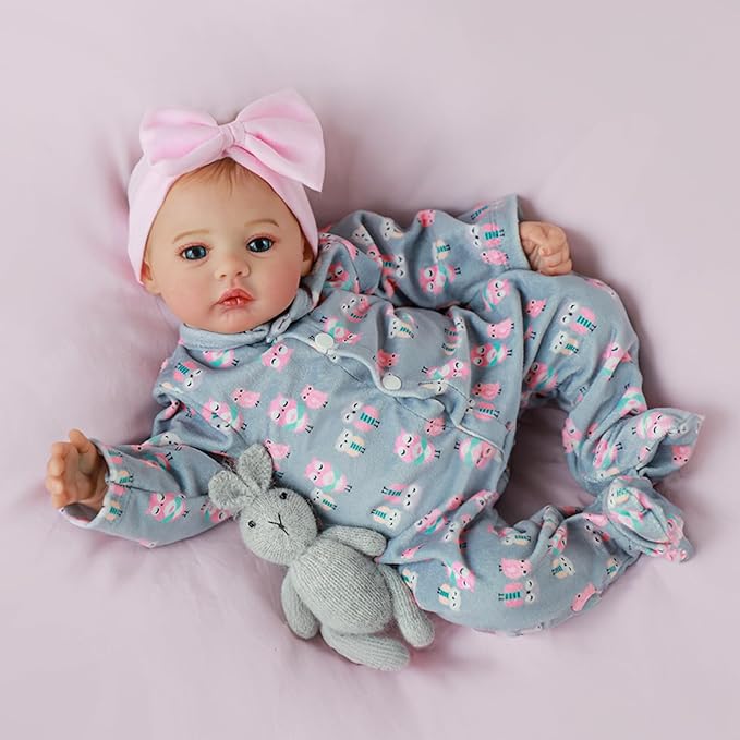 Lifelike Reborn Baby Girl - 18 inch Realistic Baby Girl Real Life Newborn Baby Dolls, Handmade Anatomically Correct Real Baby Dolls Gift Set for Kids Age 3 +