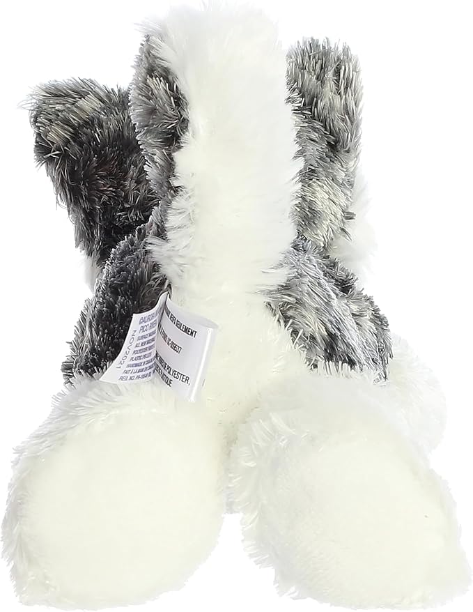 Aurora® Adorable Mini Flopsie™ Mush™ Stuffed Animal - Mini Companions Ready for Playful Adventures - for Kids All Ages, Toddlers, Adults, and Families - Gray 8 Inches