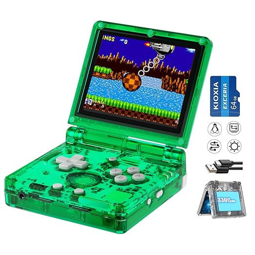 RG35XXSP Flip Portable Retro Handheld Game Console,RG35XXSP 3.5 Inch IPS Screen Linux System with 64G TF Card Pre-Installed 5532 Games,Clamshell Games Consoles Supports 5G WiFi Bluetooth HDMI xxsp