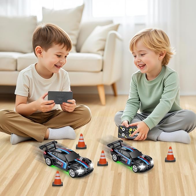 SASBSC Mini RC Toy Cars for Boys Kids Adults, 2.4GHz APP Remote Control Car with Lights and 3 Speed Modes, 1/64 Race Toy Car Rechargeable for Boys Ages 5-7 8-12,Birthday Gifts for Kids
