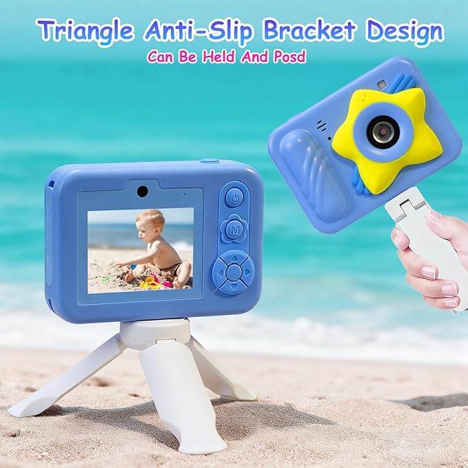 Waterproof Kids Toy Camera with 32GB Card,48MP 1080P HD Underwater Digital Camera – IP68 Shockproof Gift for Boys & Girls 3 4 5 6 7 8 9 10 Years, Ideal Christmas & Birthday Present – Blue