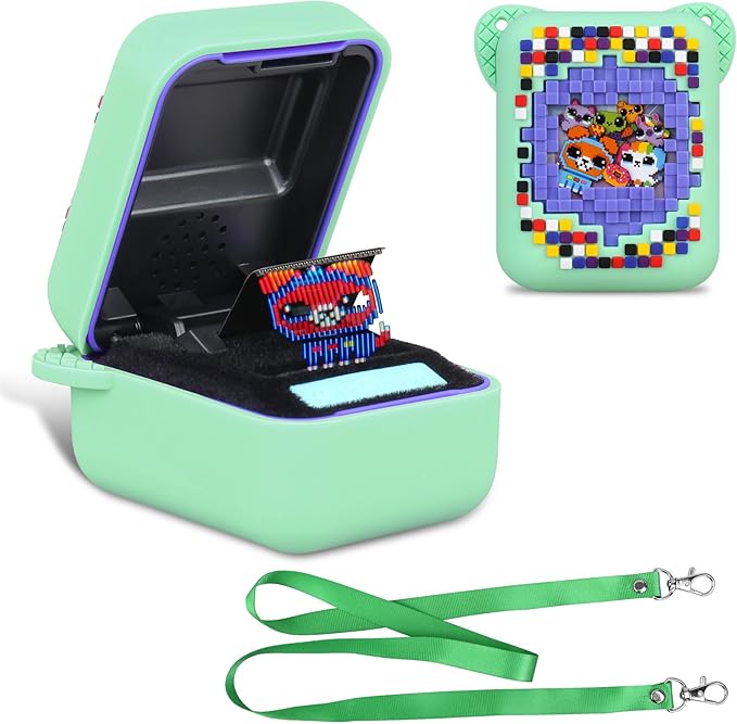 BOVKE Silicone Cover Case for Bitzee Interactive Toy Digital Pet with 15 Animals Inside, Bitzee Orginal Digital Pet Protective Skin Sleeve for Bitzee Virtual Electronic Pets Kids Toys, Green
