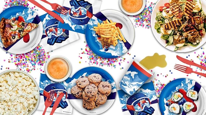 Snowboarding Birthday Party Supplies Set Plates Napkins Cups Tableware Kit for 16
