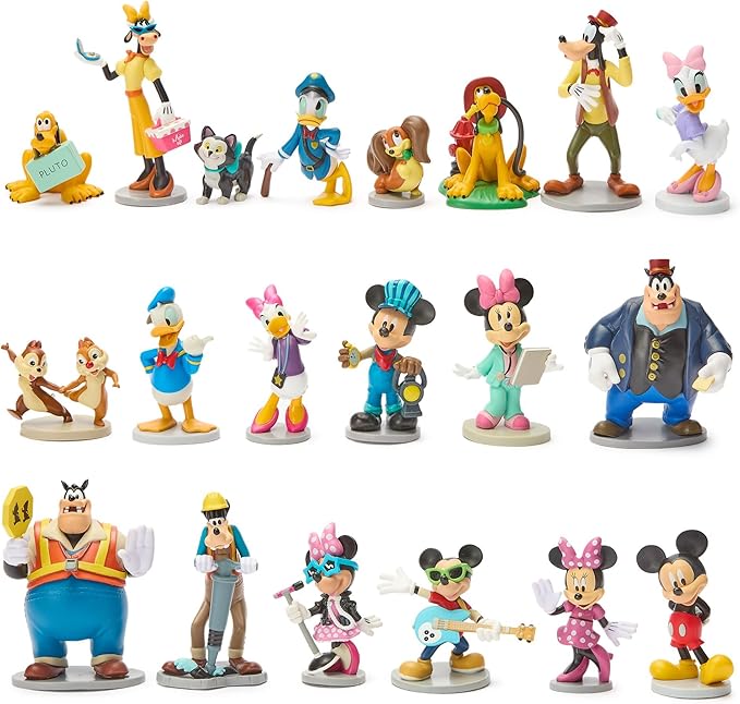 Disney Store Official Mickey Mouse & Friends Mega Figure Set - 20 Fully Sculpted Figurines - Includes Mickey, Minnie, Donald, Goofy, Pluto, & More for Fans of Toy Figures & Playsets