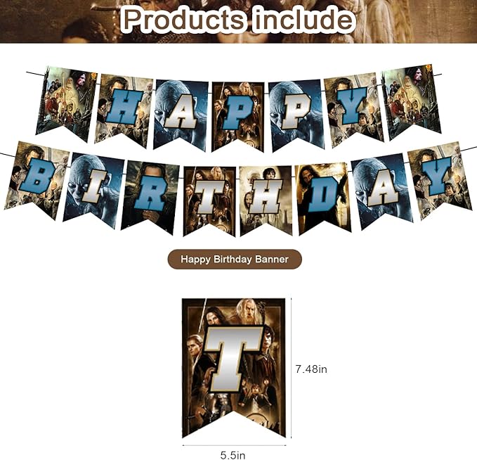 The Rings Party Supplies, Party Decorations Includes Banner, Cake Toppers, Balloon for Party Decorations