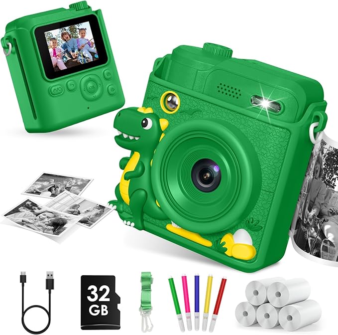 Kids Camera Gifts for Girls Boys - Christmas Birthday Xmas Gift for Girl Boy Age 3 4 5 6 7 8 9 10 11 12 Year Old - Instant Print Digital Toys Ages 3-5 6-8 8-12 Years Olds - Toddler Learning Kid Toy
