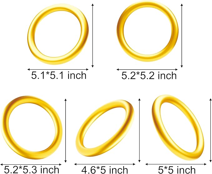 20pcs Golden Rings Birthday Party Decorations Golden Rings Hanging Swirls Video Game Party Ceiling Streamers for Cartoon Theme Birthday Party Supplies
