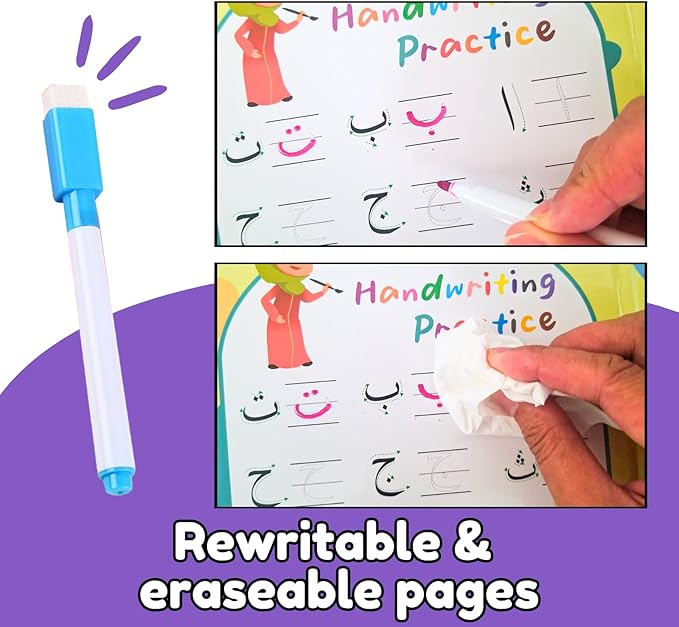 ZEENKIND English Arabic Learning Talking Books for Kids 2 3 4 5 6 Years Old, 180 Words Learn Arabic Interactive Audio Sound Book for Kid Toddler, Educational Electronic Bilingual Toys with Music