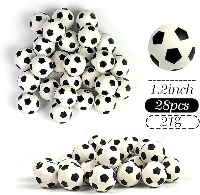 DRWATE 28pcs Soccer Ball Cake Topper Decorations Mini Soccer Ball Cup Cake Decorations For Soccer Party Birthday Party Football Sport Party Supplies (Style 01)