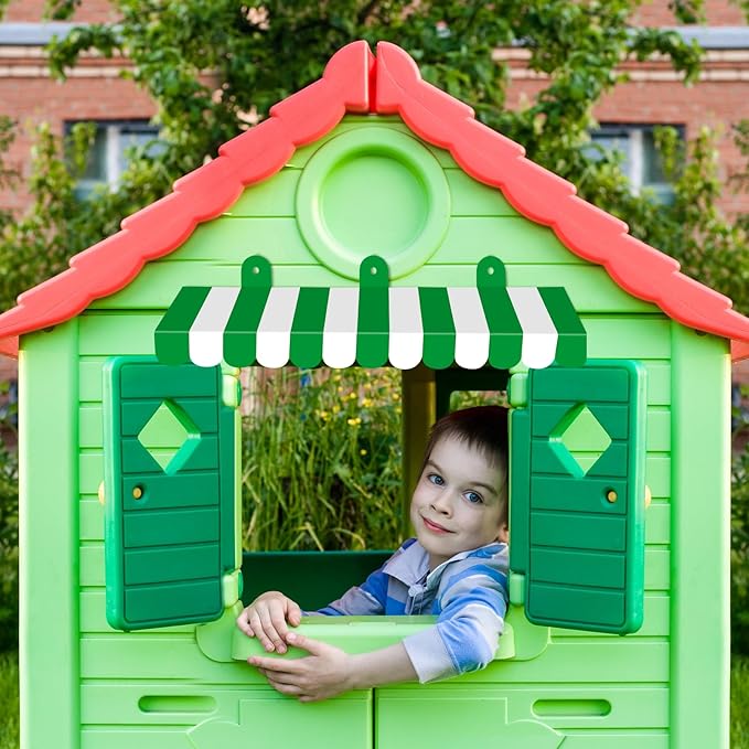 2 Pcs Circus Awning Wall Decorations 3D Carnival Striped Awnings for Carnival Theme Party Lemonade Stand Classroom Decoration Circus Party Supplies (Green and White)