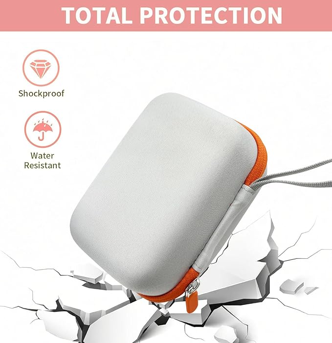 Hard Carrying Case and Silicone Cover for Yoto Mini, Protective Travel Carrier for Kids and Adventure Jacket with Card Pouch 3 in 1 Accessories Set for Yoto Mini Player, Orange