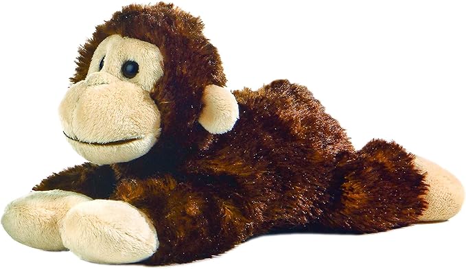 Aurora® Adorable Mini Flopsie™ Cheki Chimp™ Stuffed Animal - Mini Companions Ready for Playful Adventures - for Kids All Ages, Toddlers, Adults, and Families - Brown 8 Inches
