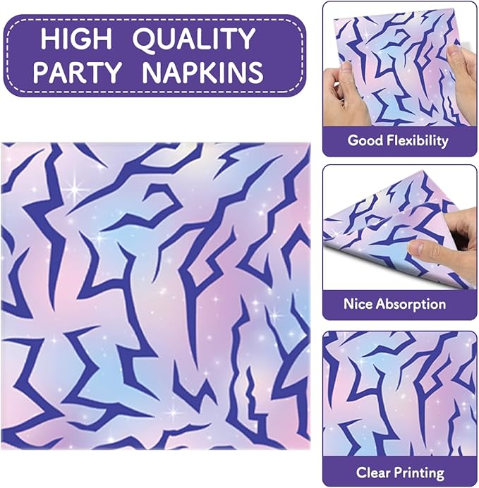 Purple Demon Party Tableware Purple Demon Plates Purple Party Decorative 20 Guests
