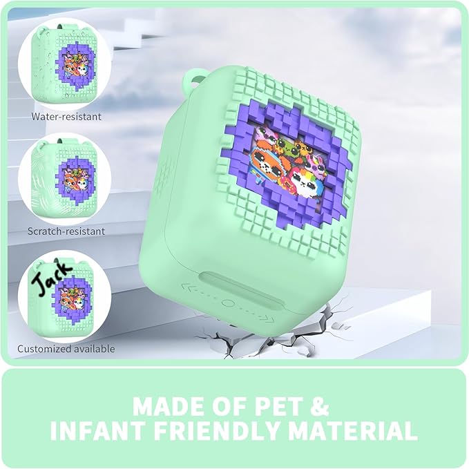 Soft Silicone Case for Bitzee Interactive Toy Digital Pet, Shockproof and Protective Carrying Case for Bitzee Interactive Electronic Pets with Lanyard (Mint Green)