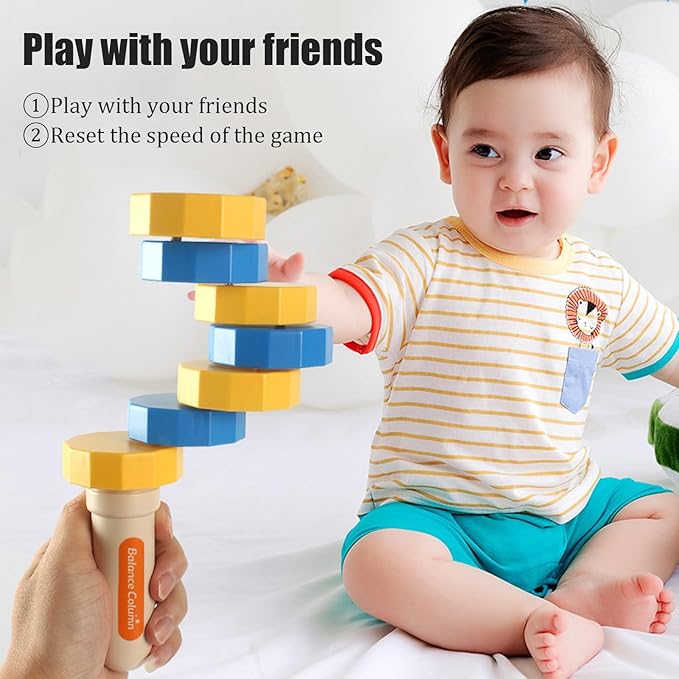 Handheld Wooden Balancers, Wooden Balance Challenge Set, Hand Eye Coordination Sensory Balance Toy for Kids, Coordination & Motor Skills, Encourages Creative Play & Patience