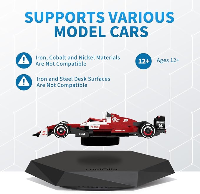 Levitating Display Stand, Magnetic Levitation for Collectibles and Model Cars, Floating Display for Toys and Figures, Hovering Platform, Maglev Rotating Levitator and Holder
