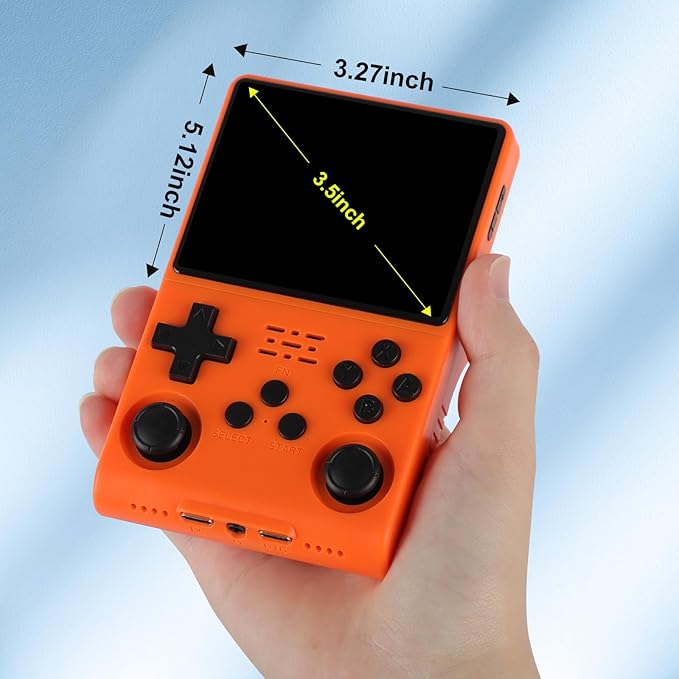R40S Pro Handheld Game Console, Over 30,000 Pre-Installed Games, More Than 20 Retro Emulator Systems, 3.5 inch IPS Full-View HD Screen，256GB (Yellow)