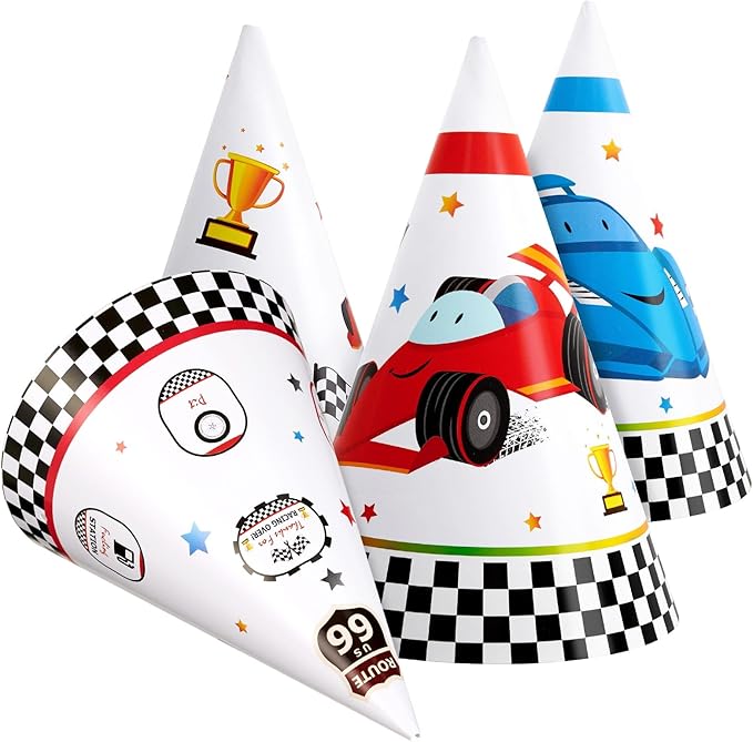 WERNNSAI Birthday Party Hats - 12 Pcs Birthday Party Supplies Cone Hat Headbands Colorful Paper Party Hats for Kids