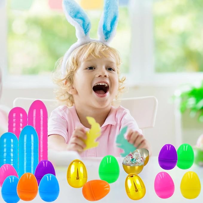 1000 PCS 2.4" Fillable Plastic Easter Eggs Bulk with 12 Golden Eggs, Colorful Empty Eggs for Kids Easter Hunt Party Supplies Classroom Prizes Basket Stuffers Easter Party Favors