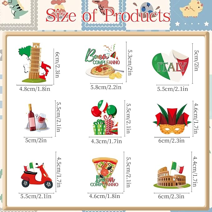 Italian Birthday Party Decorations - 36PCS Italy Pizza Cupcake Toppers Parties Decoration Buon Compleanno Cupcake Picks Decor Supplies