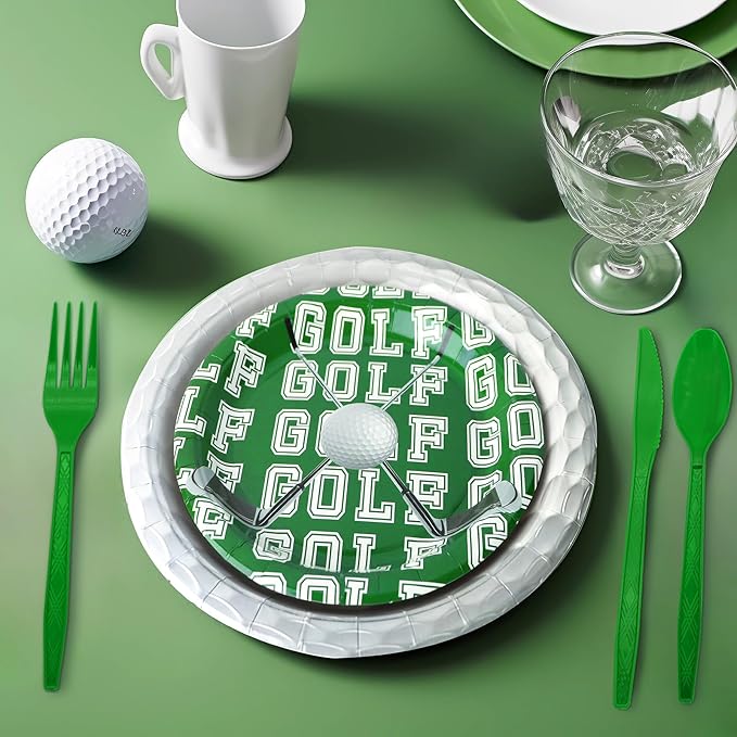 Golf Party Decorations Set - Golf Party Plates, Cups, Napkins, and Cutlery for a Captivating Celebration - Disposable and Stylish Golf Party Supplies for Birthdays and Events