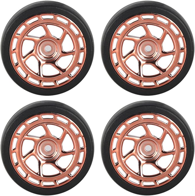 4PCS Black Toy Car Wheel Tires,48mm Simulation Rubber Tire Toy Model Spare Parts Easy Installation Small in Size,Remote and App Controlled Vehicles Parts Tires