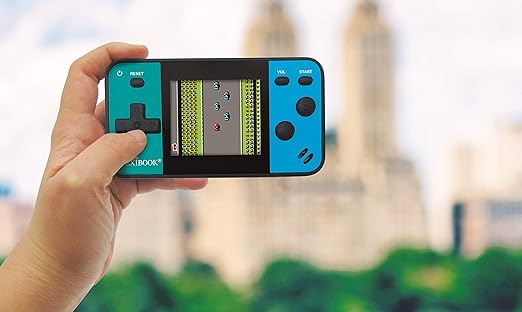 LEXiBOOK Portable Handheld Game Console Cyber Arcade Mini 8 Games, 1.8" (4.5cm) Color LCD Screen, Gaming Toy for Kids Teenagers, Blue / Black, JL1890