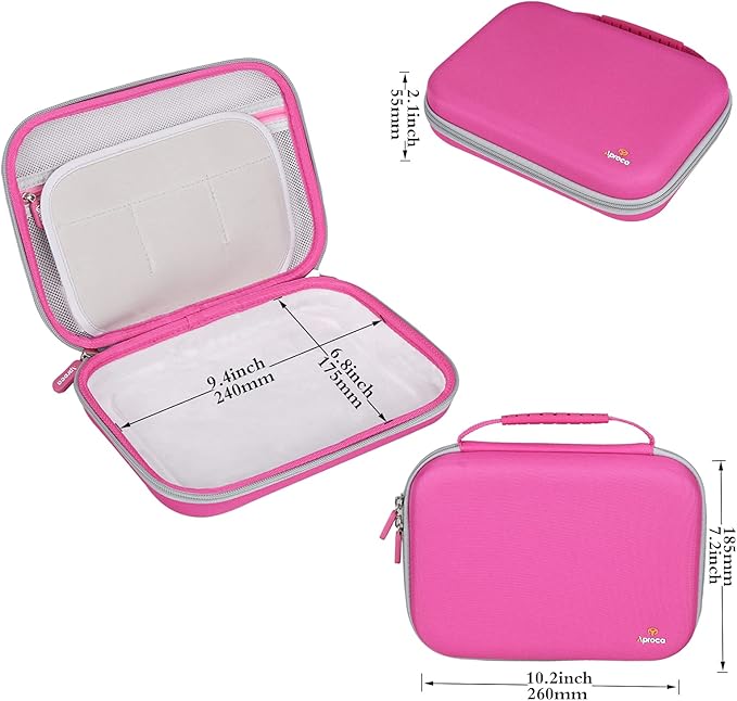 Aproca Hard Case Compatible with Leapfrog LeapPad Academy/Leapfrog LeapPad Ultimate Kids’ Learning Tablet, Portable Storage Bag for Accessories (Pink)
