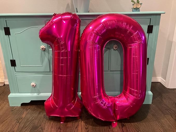 Number Balloons 1, 40 Inch One Balloons for 1st Birthday Girl Boy 1 11 21 Party Decorations Baby Shower Photo Shoot, Rose Purple 1 Balloon