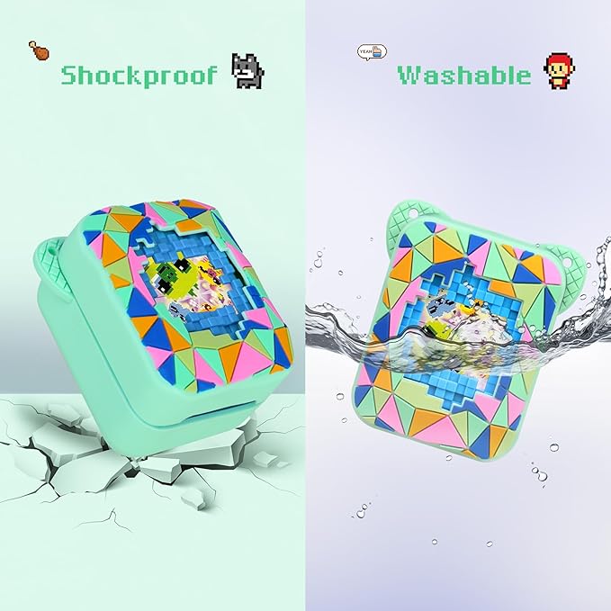 BOVKE Silicone Cover Case for Bitzee Magicals Interactive Toy with 20 Characters Inside, Bitzee Magicals Digital Pet Protective Skin Sleeve for Bitzee Virtual Electronic Pets Kids Toys, Green