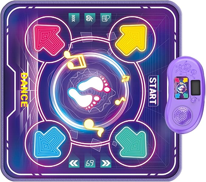 Dance Mat for Children Featuring 4 Light Up Buttons and Builtin Music for Kids Family Gathering Lightup Dance Mat