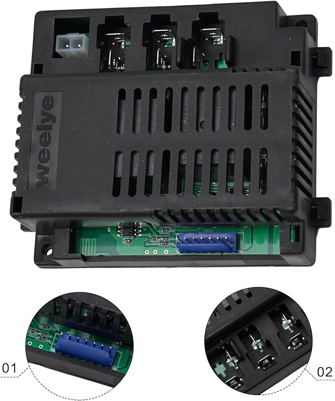 2.4G RC Remote Control Receiver 6V 12V 24V Electric Motor Controller Compatible for Children Electric Toy Car with Battery Installation Instructions(RX19 12V Full set)