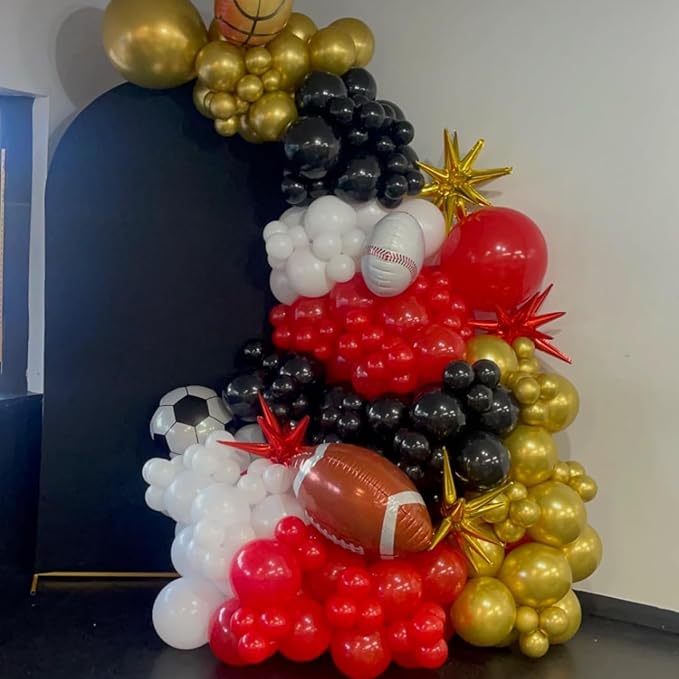 Red Gold Black Balloons, 60pcs 12 Inch Black Red Balloon Set with Metallic Chrome Gold Red Black Confetti Balloon Latex Helium Party Balloons for Graduation Birthday Wedding Bridal Shower Decorations