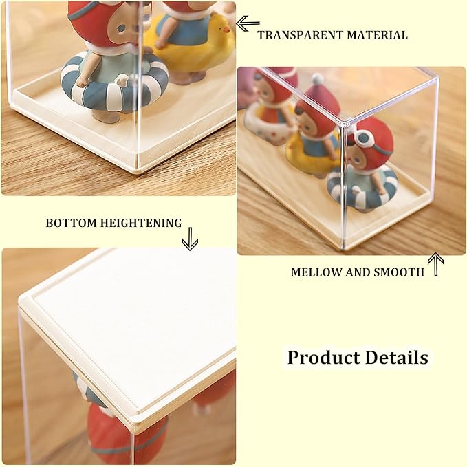 Clear Acrylic Display Case for Mini Pop Figures,Desktop Storage Cabinet Organizer for Doll Toy Collectibles, Action Figures, Mini Figurines Dustproof Protection