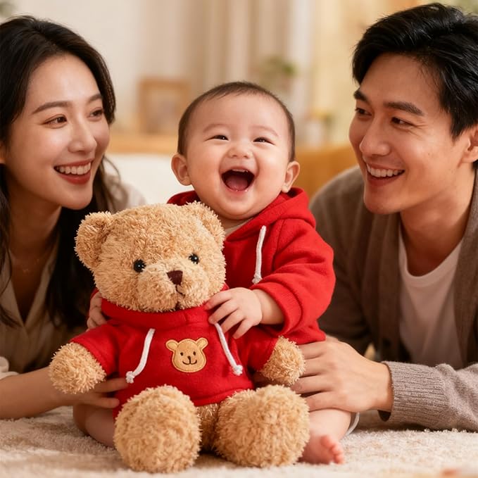 11.8" Teddy Bear Stuffed Animals Plush Bear Doll Kids Boys Girls Animal (Red Bear)