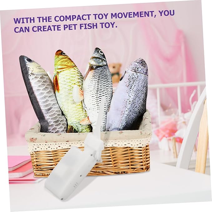2pcs Electric Fish Toy Movement Part for DIY Pet Plaything Durable Plush Fish Accessory USB Power Supply Smooth Surface for Boys and Girls