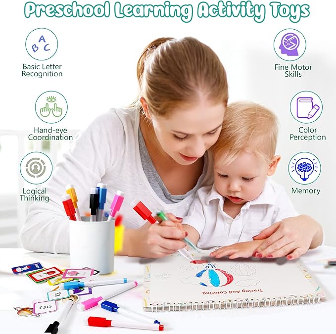 TFS TOP · FANS Montessori Toys for Toddler Busy Book: Preschool Learning Activities 3 4 5 Year Old Boys Girls Kids Gifts
